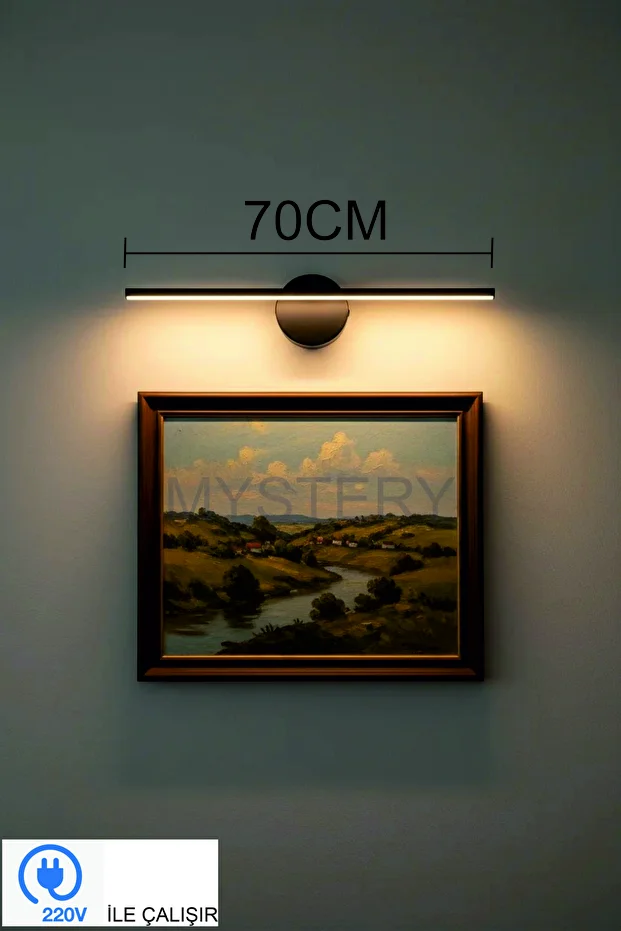 Siyah Banyo Duvar Ayna Tablo Koridor Cafe Hotel Aydınlatması Led Flüt Aplik Günışığı